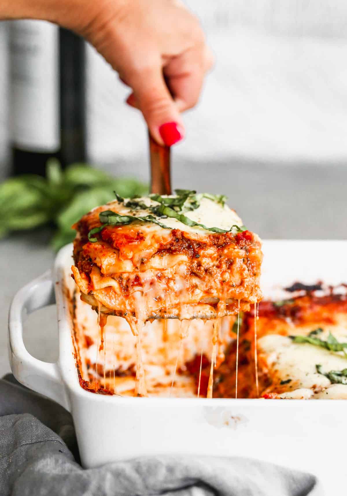 Tasty lasagna being cooked